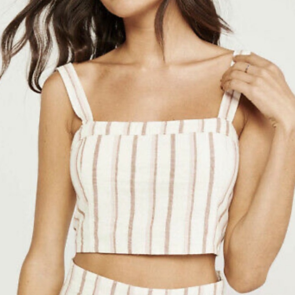 Abercrombie and Fitch Linen Crop Tank Top